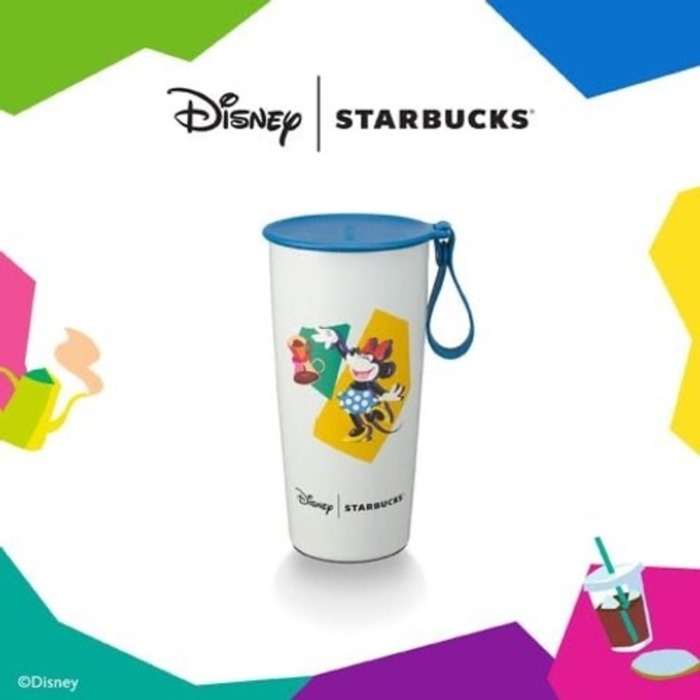 Disney Starbucks Taiwan 2024 Minnie Mouse Stainless Steel Cup Tumbler Blue Lid
